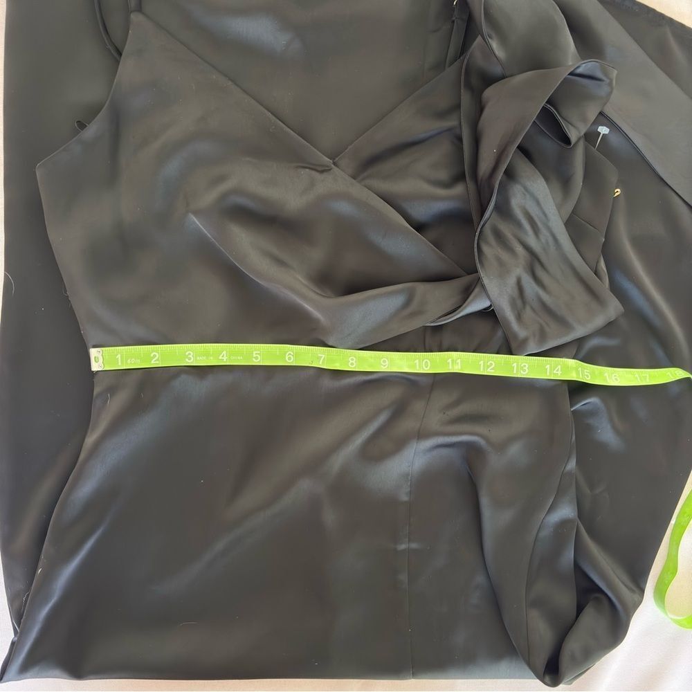 CHELSEA28 Side Tie Satin Dress in Black Size Small NEW - Picture 14 of 15